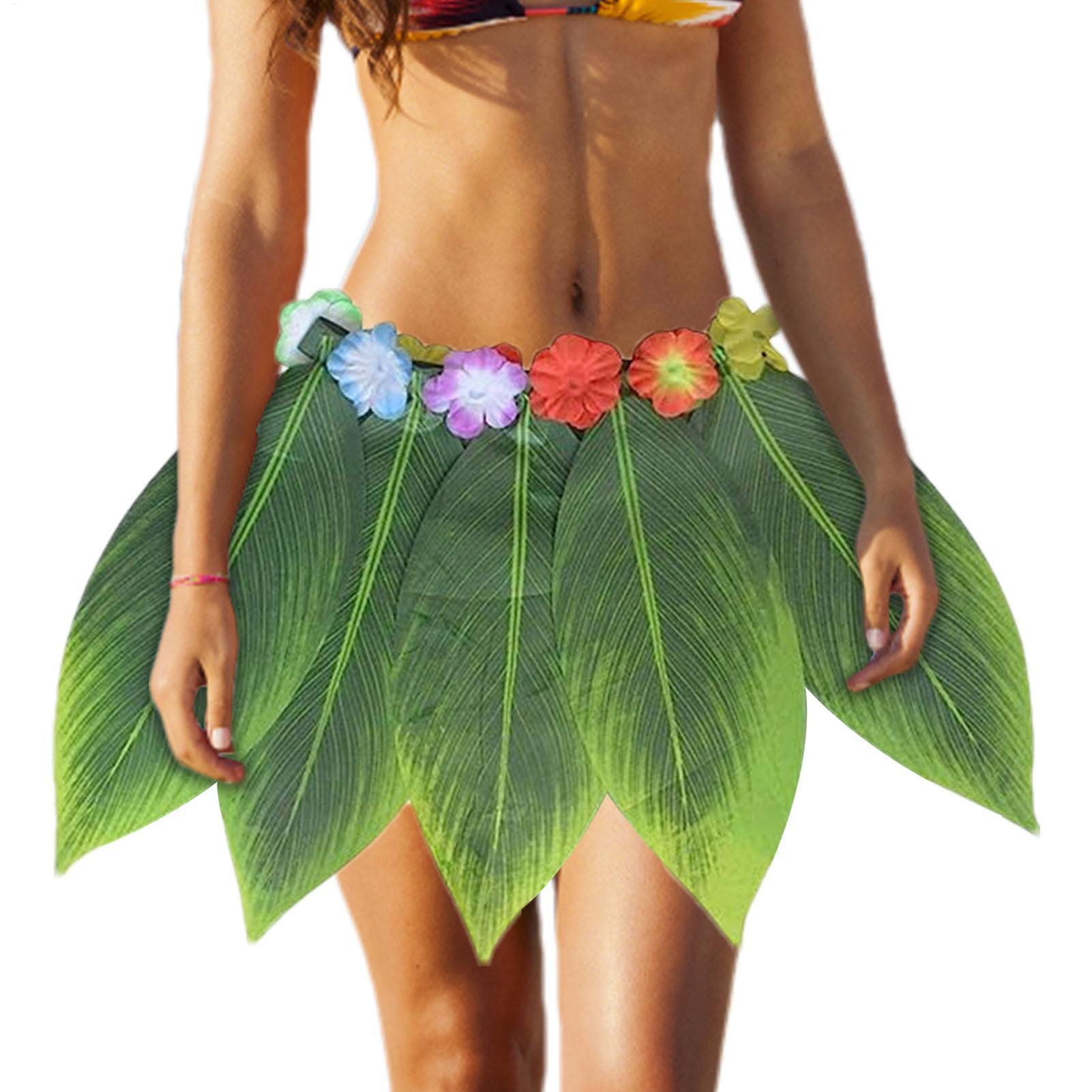 Men Accessories Wholesale - Hawaiian Green Leafes Grass Skirt Beach