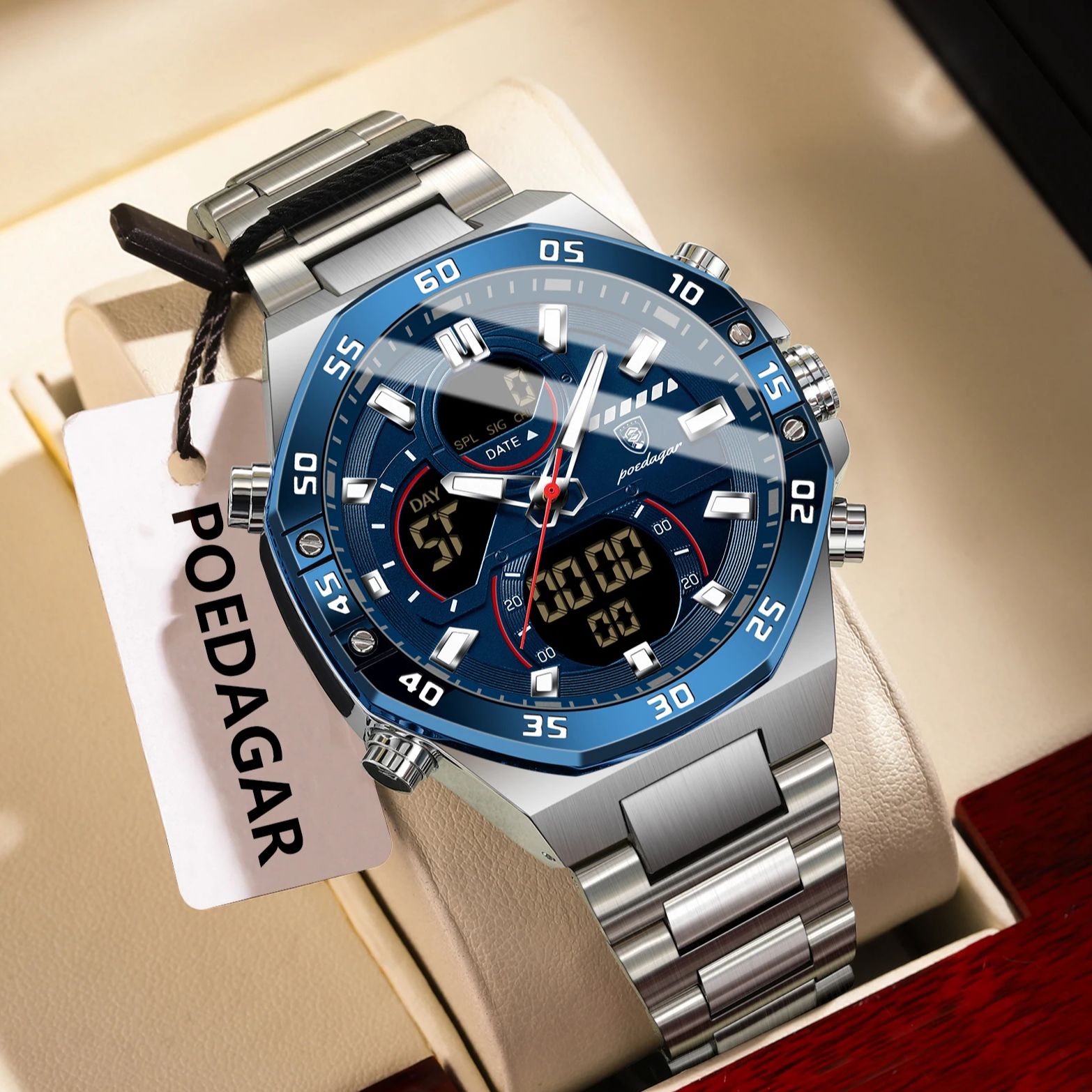 Men'S Accessories Watches - POEDAGAR Top Men Clock LED Luminous