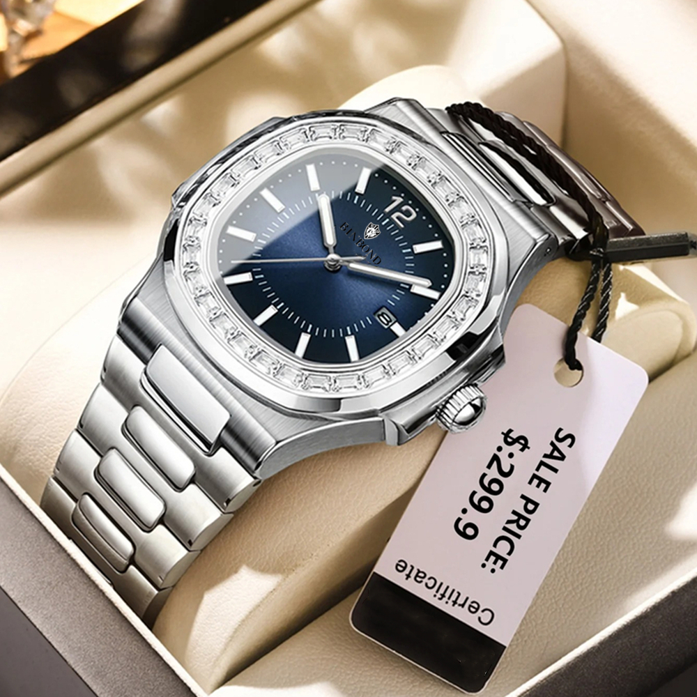 Men'S Accessories Luxury Brands - New Simple Digital Full Diamond Watch
