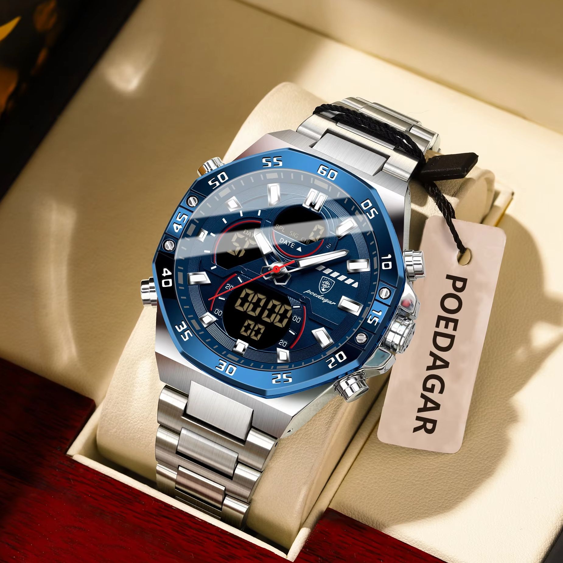 POEDAGAR Top Men Clock LED Lum - Men'S Accessories Watches recensione e prezzo