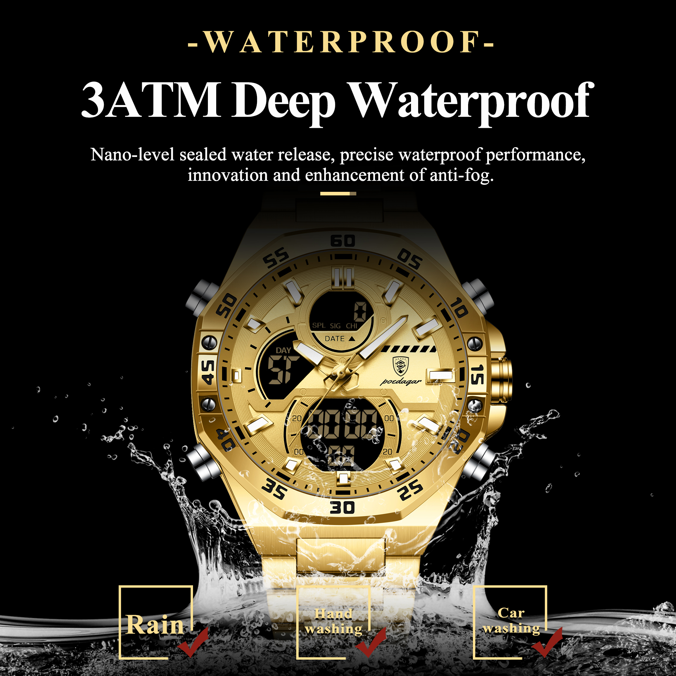 POEDAGAR Sport Men Watch LED W - Men'S Accessories And Jewelry recensione e prezzo