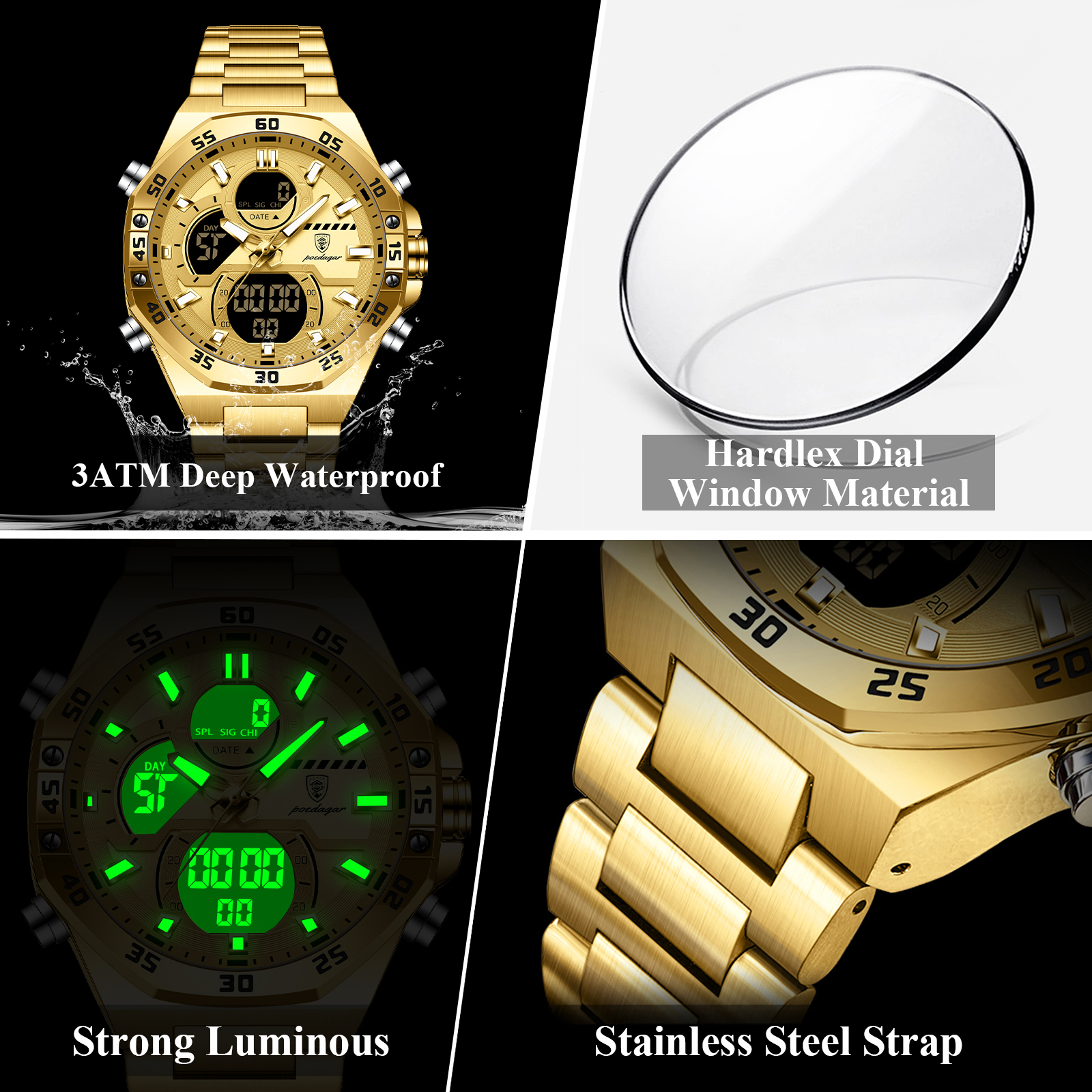 POEDAGAR Sport Men Watch LED W - Men'S Accessories And Jewelry recensione e prezzo