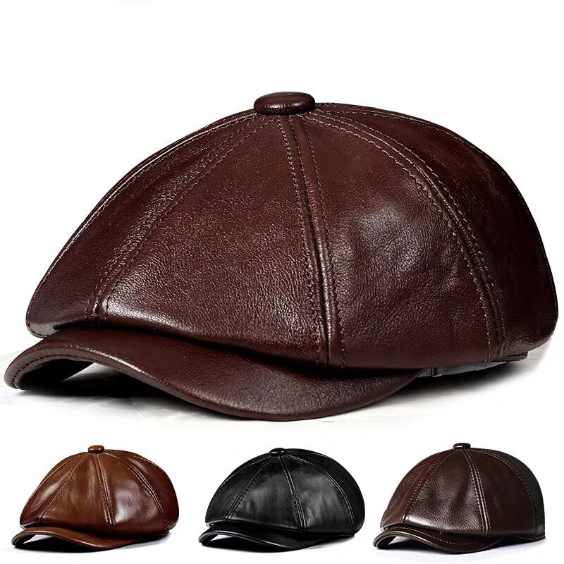 Spring New Genuine Leather Hat - Men Accessories Brands recensione e prezzo
