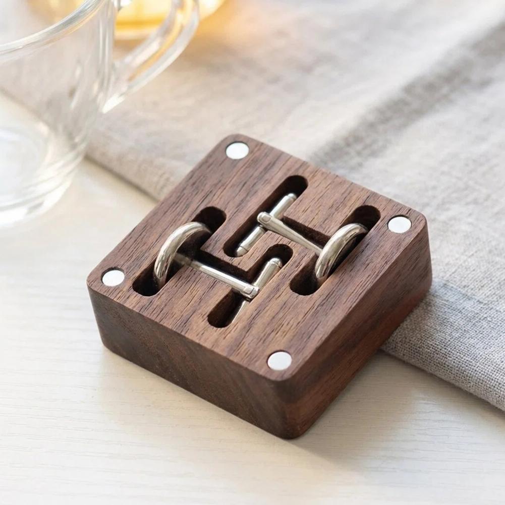 Walnut Cufflink Box Solid Wood - Men Accessories Organiser recensione e prezzo