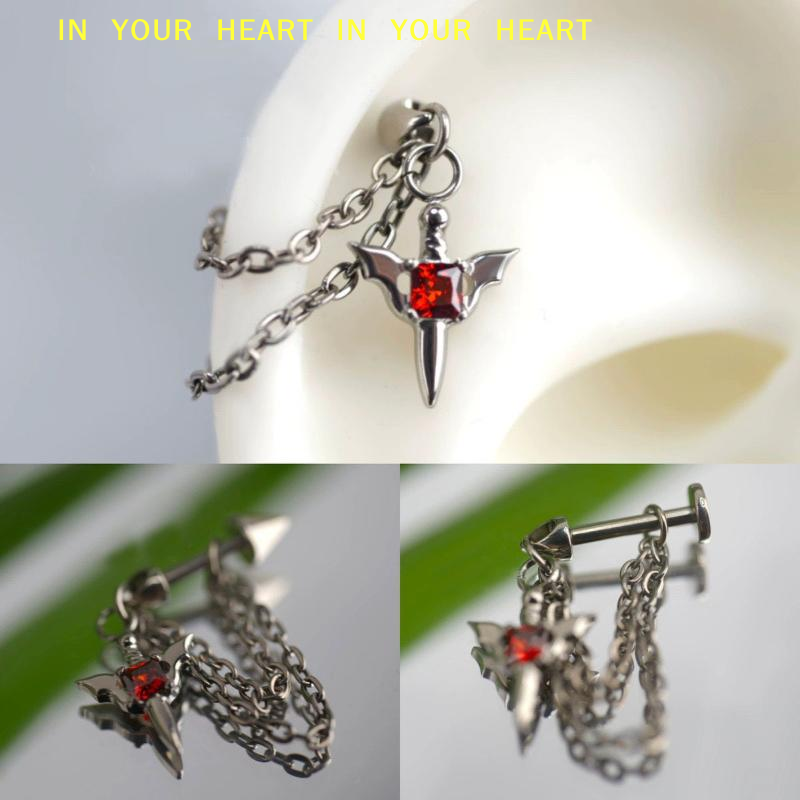 【X】Red Zircon Wing Chain Pierc - X Men Accessories recensione e prezzo