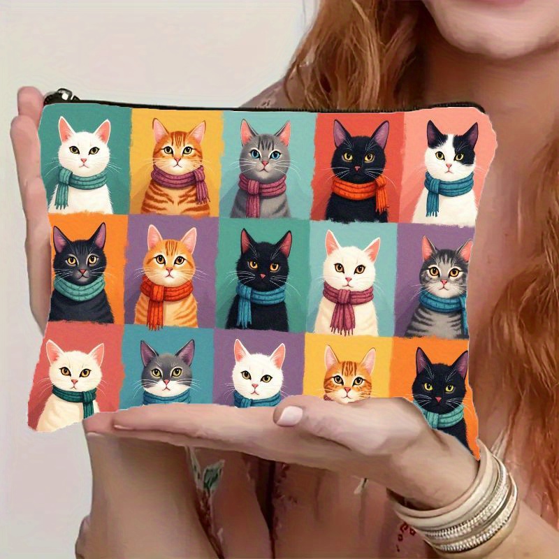 Cute Cat Print Makeup Bag, Zip - Men Accessories Organiser recensione e prezzo