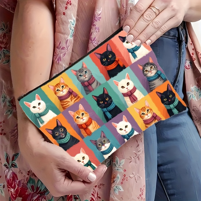 Cute Cat Print Makeup Bag, Zip - Men Accessories Organiser recensione e prezzo