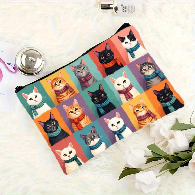 Cute Cat Print Makeup Bag, Zip - Men Accessories Organiser recensione e prezzo